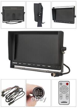 10.1 QUAD Monitor Backup Camera For Truck Trailer RV BUS Rear view Reversing