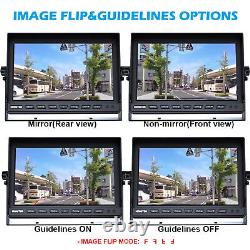 10.1 QUAD Monitor Backup Camera For Truck Trailer RV BUS Rear view Reversing