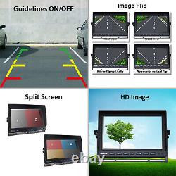 10.1 QUAD Monitor Backup Camera For Truck Trailer RV BUS Rear view Reversing