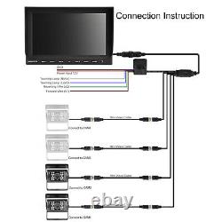 10.1 QUAD Monitor Backup Camera For Truck Trailer RV BUS Rear view Reversing