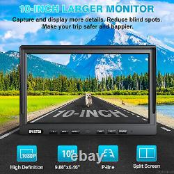 10.1 Quad IPS Screen DVR Monitor 4 AHD Backup Reverse Cameras Kit For Truck Van