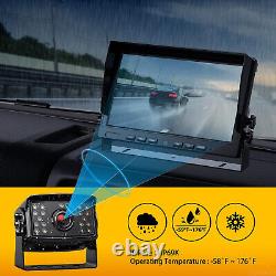 10.1 Quad IPS Screen DVR Monitor 4 AHD Backup Reverse Cameras Kit For Truck Van