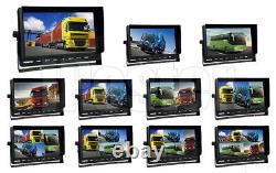 10.1 Quad Monitor 4Pin 4x CCD IR Dome Side Rear View Reversing Camera For Truck