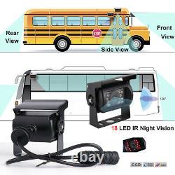 10.1'' Quad Monitor Car Rear Front View Backup Camera Kit Fit Bus Truck Reverse