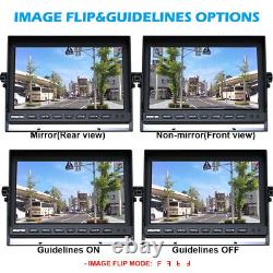 10.1'' Quad Monitor Car Rear View Backup CCD Camera Kit for Bus Truck Reversing