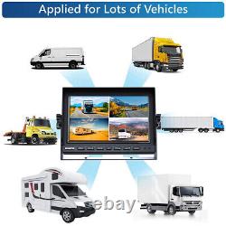 10.1'' Quad Monitor Car Rear View Backup CCD Camera Kit for Bus Truck Reversing