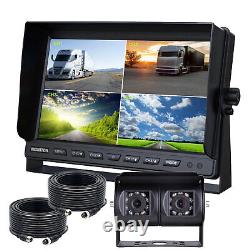10.1 Quad Monitor Dual Head Heavy Duty Rear View Reverse Camera For Van Trailer