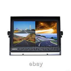 10.1 Quad Monitor Dual Head Heavy Duty Rear View Reverse Camera For Van Trailer