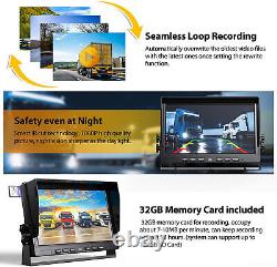 10.1 Quad Split IPS DVR Monitor 4 AHD Rear View Reverse Cameras Kit For Truck