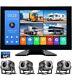 10.1 Quad Split Monitor +4x Ccd Rear View Backup Camera System For Bus Truck Rv