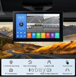 10.1 Quad Split Monitor +4X CCD Rear View Backup Camera System For Bus Truck RV
