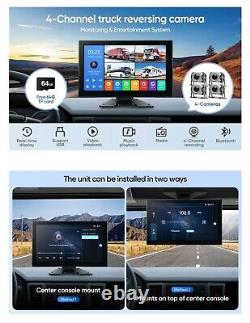 10.1 Quad Split Monitor +4X CCD Rear View Backup Camera System For Bus Truck RV