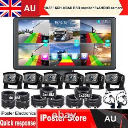 10.36IPS Monitor 6xAHD Camera Fit Truck DVR BSD RearView Reverse Video Recorder