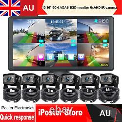 10.36IPS Monitor+6xAHD Camera For Truck DVR BSD RearView Reverse Video Recorder