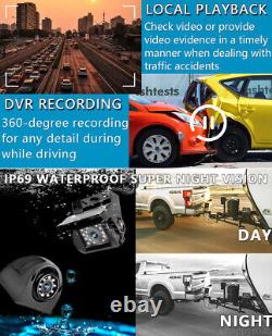 10.36'' DVR Monitor AHD Backup Rear Side View Camera Reversing for Car Truck RV