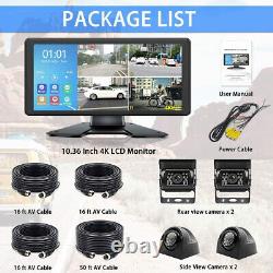 10.36'' DVR Monitor AHD Backup Rear Side View Camera Reversing for Car Truck RV