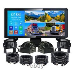 10.36'' IPS Touch Screen Quad Monitor DVR Rear View Reversing 4 Camera Kit 4CH