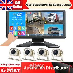 10.36'' Quad Touchscreen Monitor FM 4CH 720P Reversing Rear View Camera System