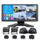 10.36-inch Ips Monitor Dvr Ahd Quad 360 Surveillance Camera For Trucks Rv