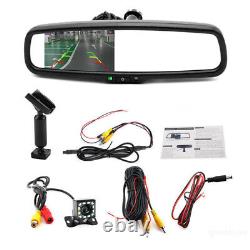 12V 4.3 Reversing Dimming Rear View Mirror +Rear 12 LED Camera Night Vision US