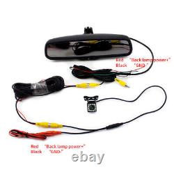 12V 4.3 Reversing Dimming Rear View Mirror +Rear 12 LED Camera Night Vision US