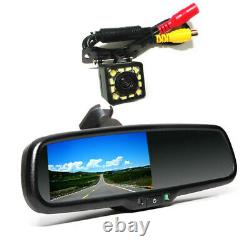 12V 4.3 Reversing Dimming Rear View Mirror +Rear 12 LED Camera Night Vision US