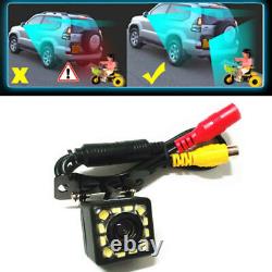 12V 4.3 Reversing Dimming Rear View Mirror +Rear 12 LED Camera Night Vision US