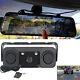 170° Wide Angle Dual Lens Rearview Mirror Dvr Video Reverse Image Obstacle Alert