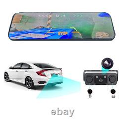 170° Wide Angle Dual Lens Rearview Mirror DVR Video Reverse Image Obstacle Alert