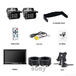 24V/12V 2 CCD Reversing Rear View Camera 4-PIN 7 Split QUAD Monitor Caravan Kit
