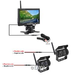 2x Digital Wireless Rear View Reverse Camera 7 Monitor for Truck Caravan RVs