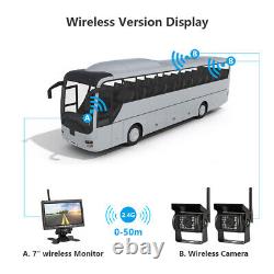 2x Digital Wireless Rear View Reverse Camera 7 Monitor for Truck Caravan RVs