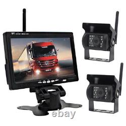 2x Wireless Reversing Camera with 7 LCD Monitor for Truck RVs Bus Rear View Kit