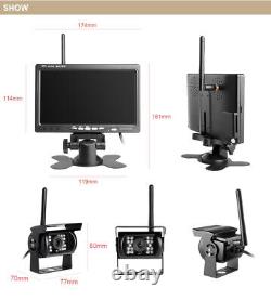 2x Wireless Reversing Camera with 7 LCD Monitor for Truck RVs Bus Rear View Kit