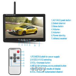 2x Wireless Reversing Camera with 7 LCD Monitor for Truck RVs Bus Rear View Kit