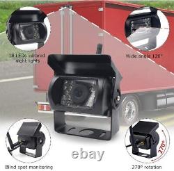 2x Wireless Reversing Camera with 7 LCD Monitor for Truck RVs Bus Rear View Kit