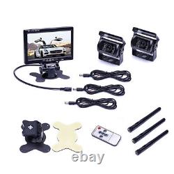 2x Wireless Reversing Camera with 7 LCD Monitor for Truck RVs Bus Rear View Kit