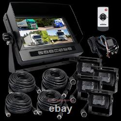 4CH 7 Monitor Truck Tractor Reversing Security SYSTEM 4 Rear View Camera Kit