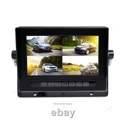 4PIN Rear View 4CH 7 Rear View Monitor + Sun Visor + 4x CCD Reversing Camera