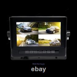 4PIN Rear View 4CH 7 Rear View Monitor + Sun Visor + 4x CCD Reversing Camera
