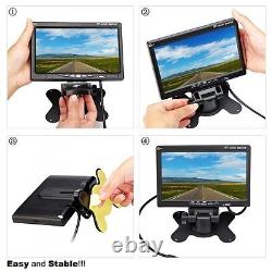 4Pin RVs Trailer Bus Truck Dual Reversing Camera Kit + 7 Car Rear View Monitor
