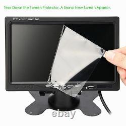4Pin RVs Trailer Bus Truck Dual Reversing Camera Kit + 7 Car Rear View Monitor