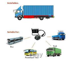 4Pin RVs Trailer Bus Truck Dual Reversing Camera Kit + 7 Car Rear View Monitor