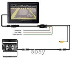 4Pin RVs Trailer Bus Truck Dual Reversing Camera Kit + 7 Car Rear View Monitor