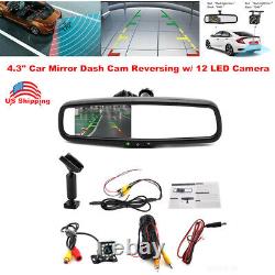 4.3 Reversing Rear View Mirror Dash Cam with12 LED Camera Night Vision Anti-Glare