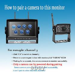 4ch Wireless 7 Quad Monitor DVR Backup Camera Rear View Caravan Reverse Camera