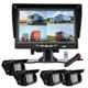 4x Ccd Backup Camera + 7 Quad Split Monitor For Truck Bus Rear View Reversing