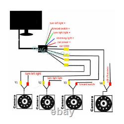 4x IR Rear View Camera Kit + 9 4CH Monitor Car Bus Truck Backup Reverse System