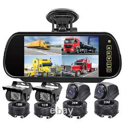 7Mirror Monitor Windscreen Suction 4x4PIN Side Rear Reversing Cameras For Truck