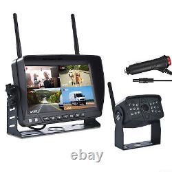 7'' 1080P Digital Wireless Rear View DVR Quad Monitor Backup Camera For Truck RV